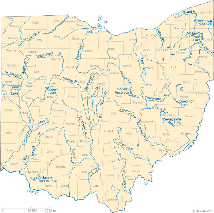 Ohio Rivers Map