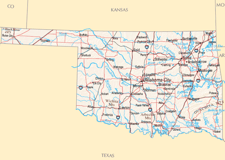 oklahoma state map