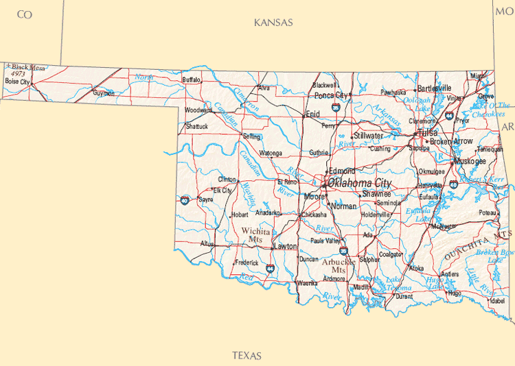 Oklahoma State Map