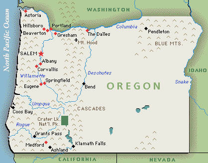 Oregon Map And Oregon Satellite Images