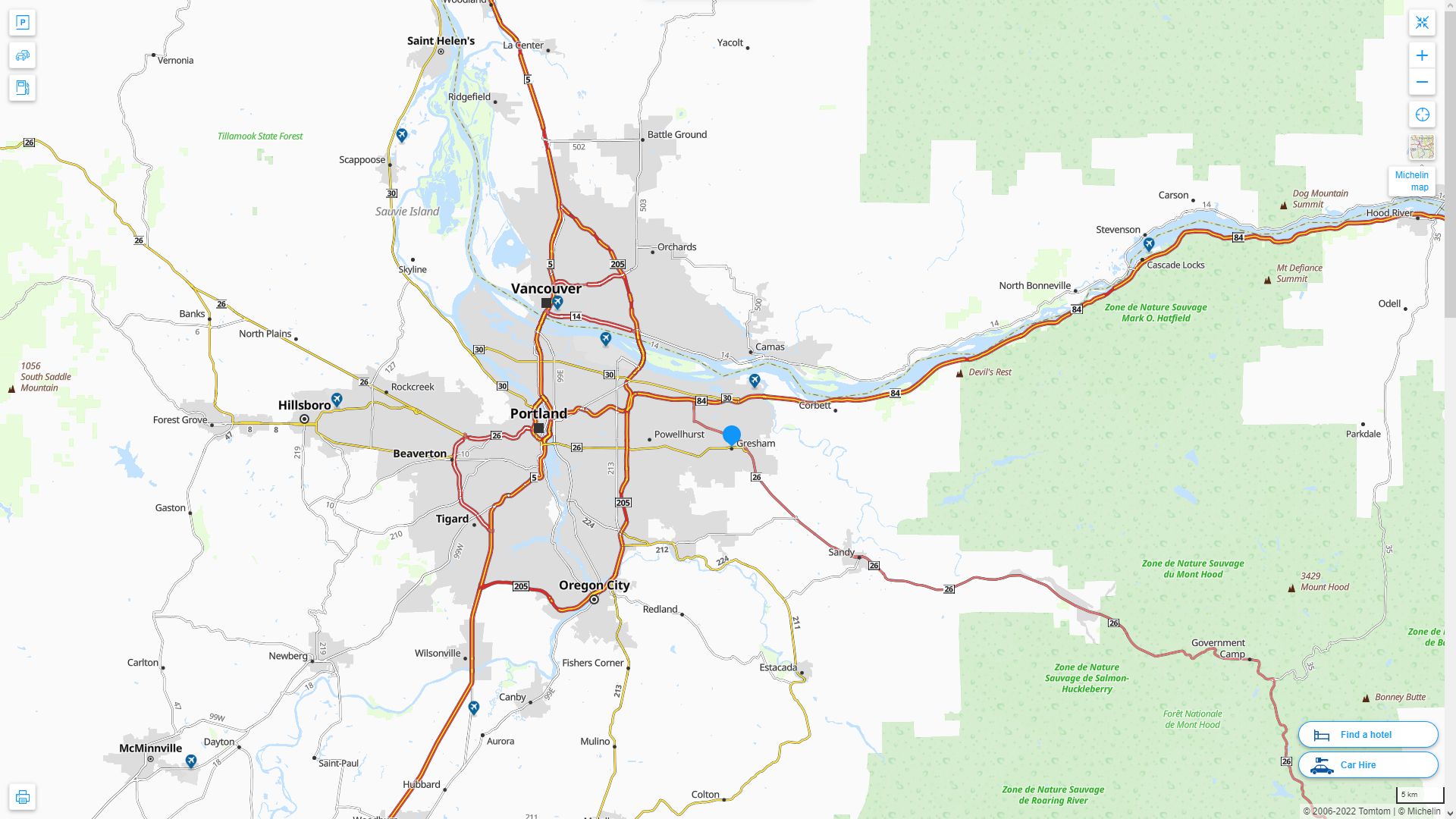 Gresham Oregon Map and Gresham Oregon Satellite Image