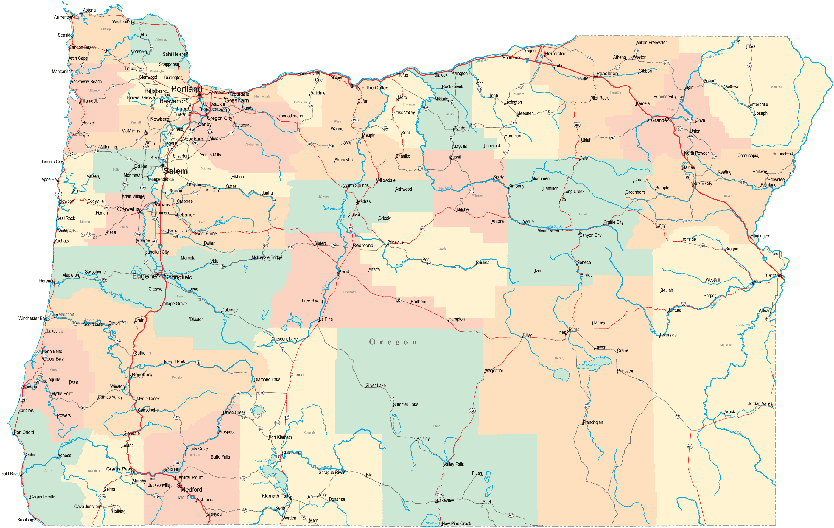 oregon political map