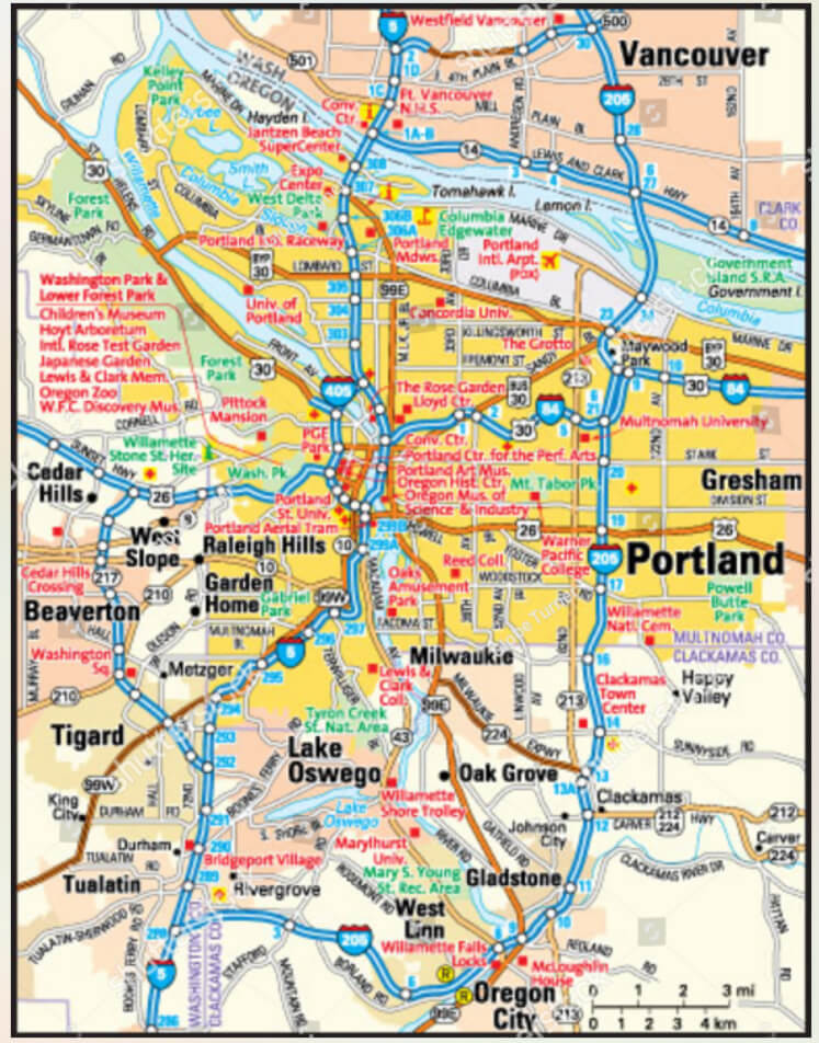 Portland Oregon Map United States - Portland%20City%20Center%20Map