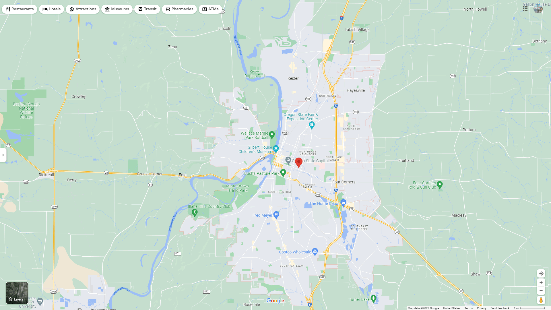 Salem Oregon Map And Salem Oregon Satellite Image Direction To Salem Oregon