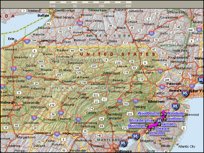 interstate 95 pennsylvania map