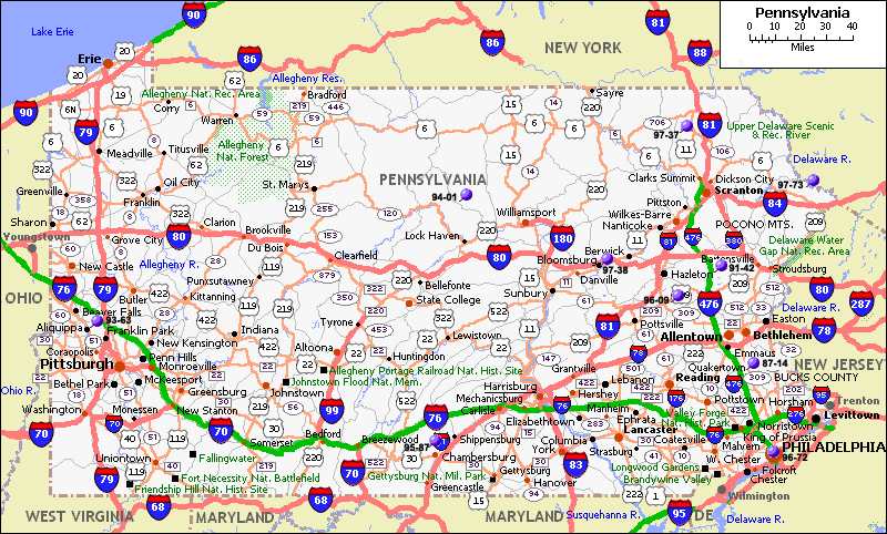 Pennsylvania Road Map