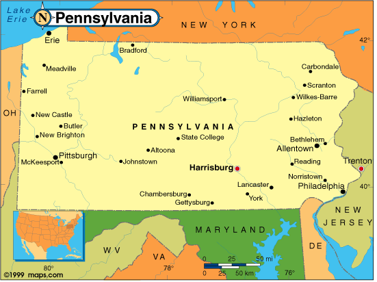pennsylvania map usa