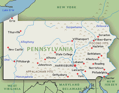 pennsylvania national park map
