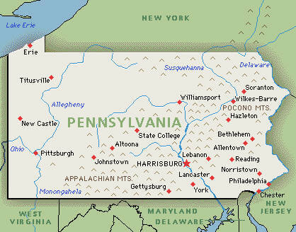 Pennsylvania National Park Map