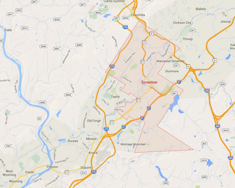 scranton pennsylvania map usa