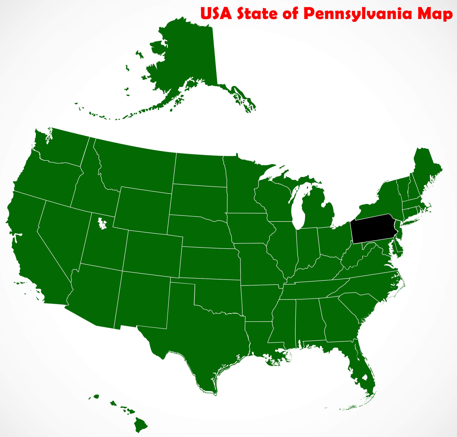 usa state of pennsylvania map