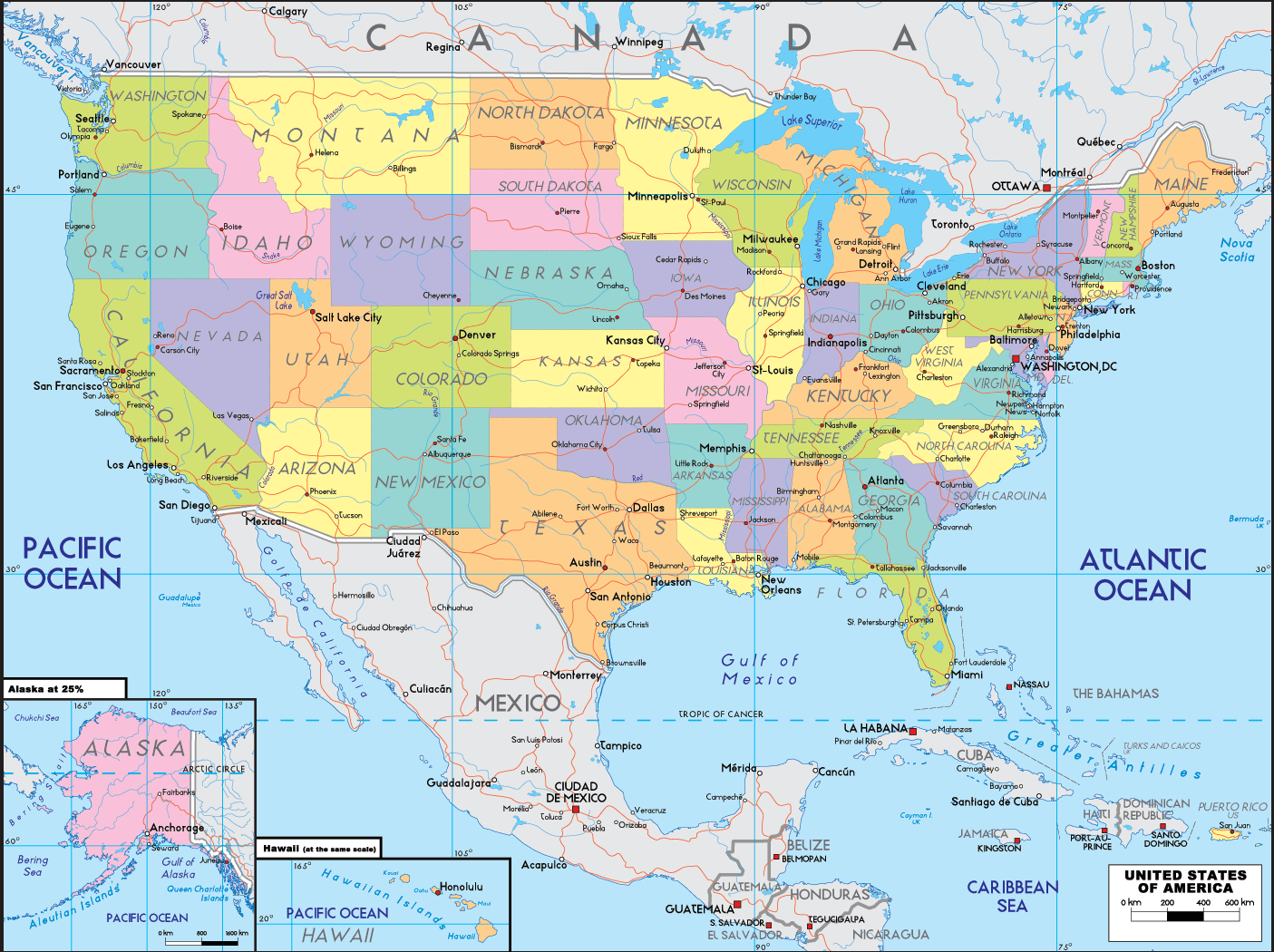 Political Map of the United States