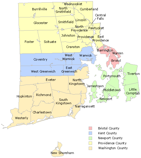 Rhode Island County Map