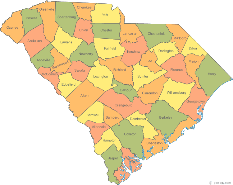 Wade Hampton South Carolina Map, United States