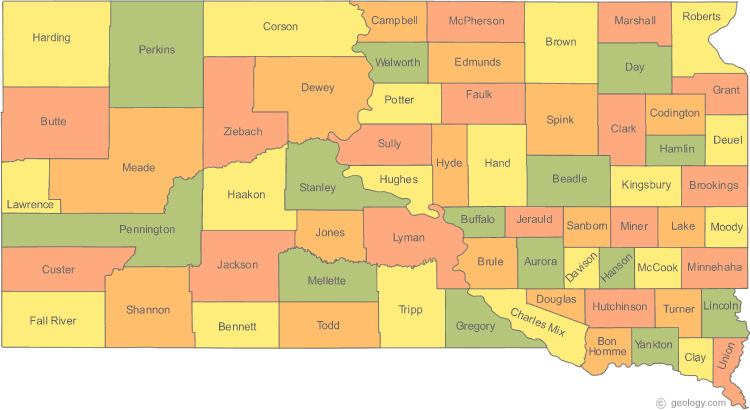 Map of South Dakota