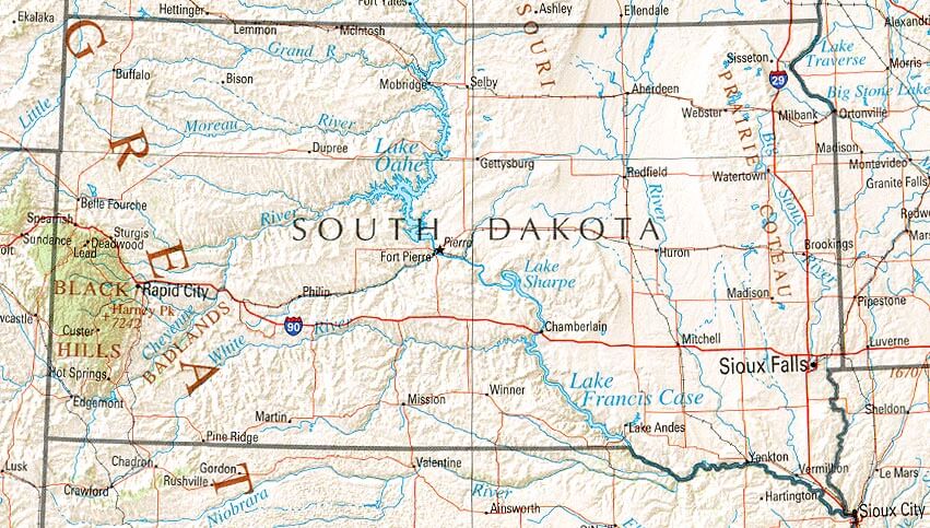 South Dakota Map USA