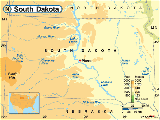 south dakota land map