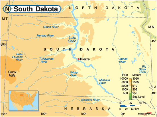 South Dakota Land Map