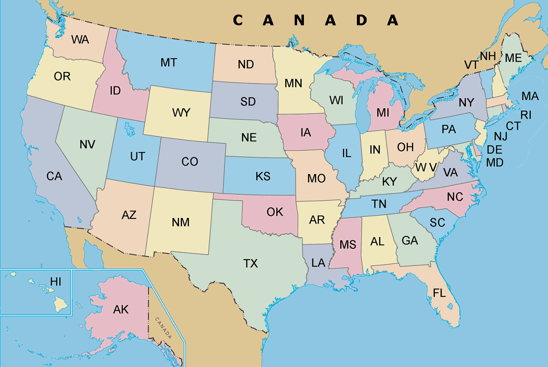 States Map of USA