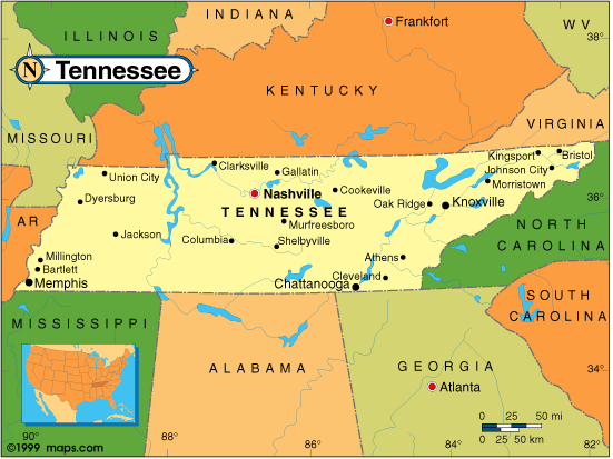 Map of Tennessee