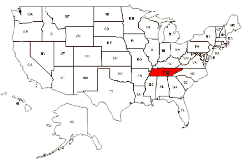 tennessee map usa