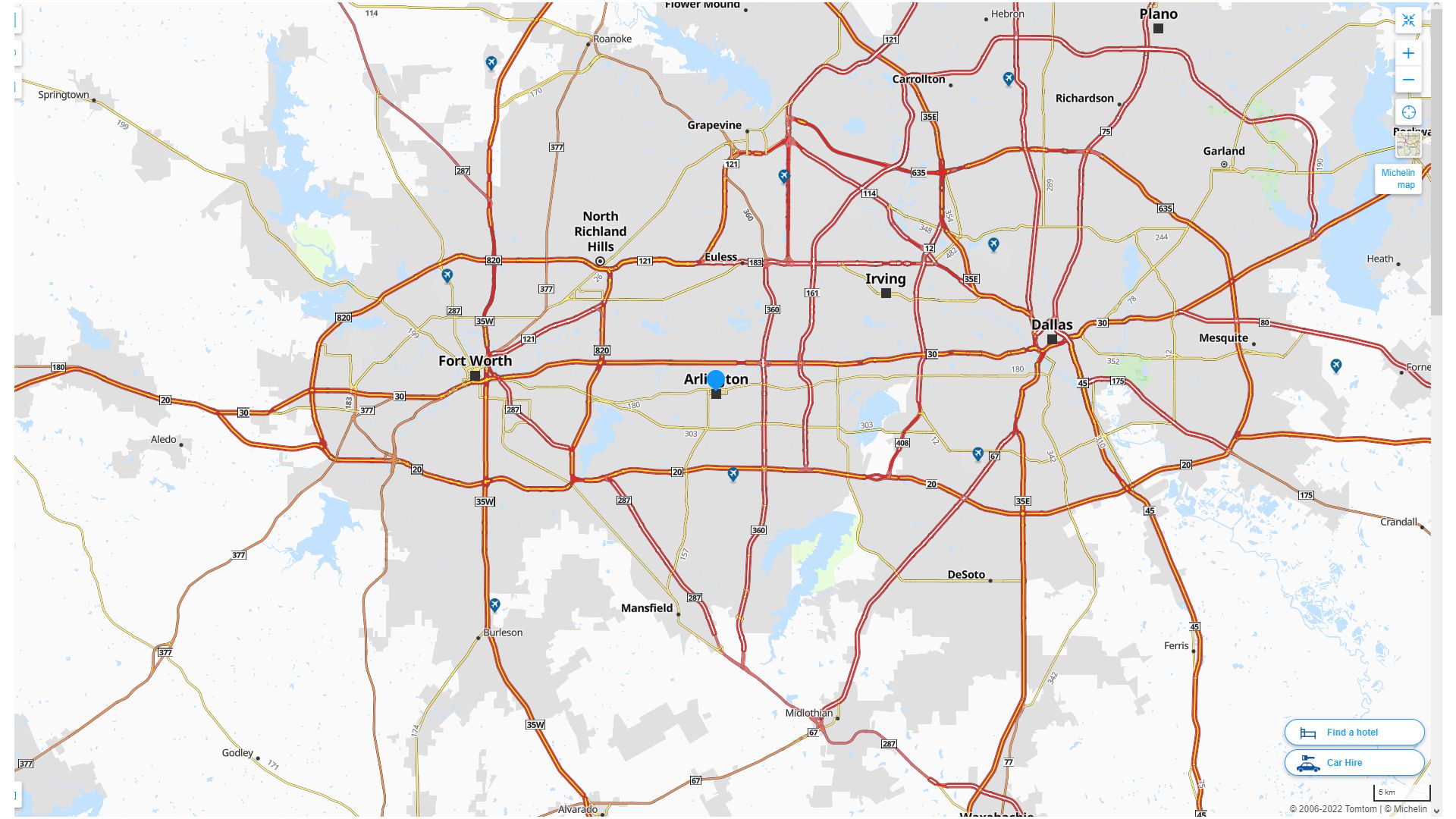 Arlington Texas Map United States - Arlington%20Texas%20Highway%20and%20Road%20Map