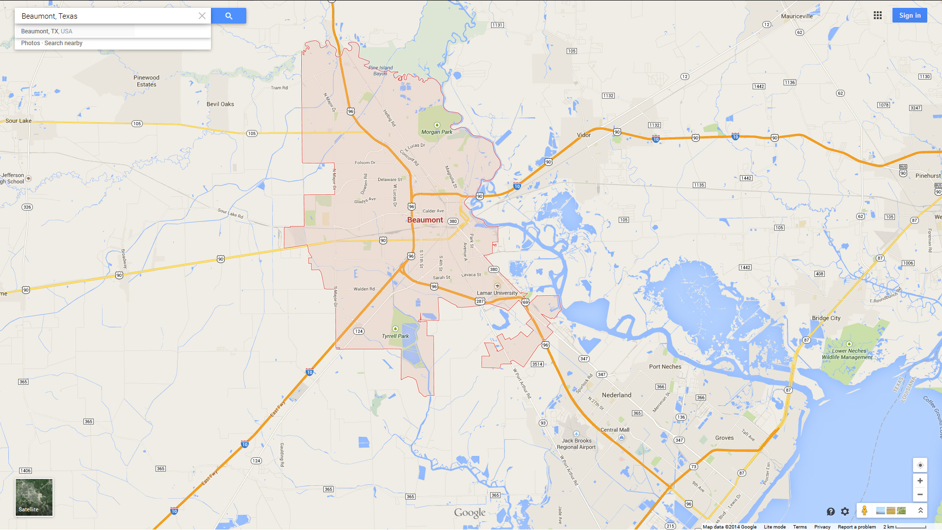 beaumont map texas us
