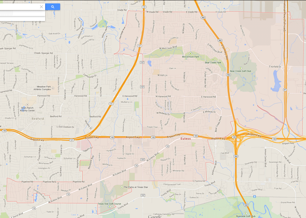 euless texas map usa