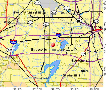 grand prairie map texas