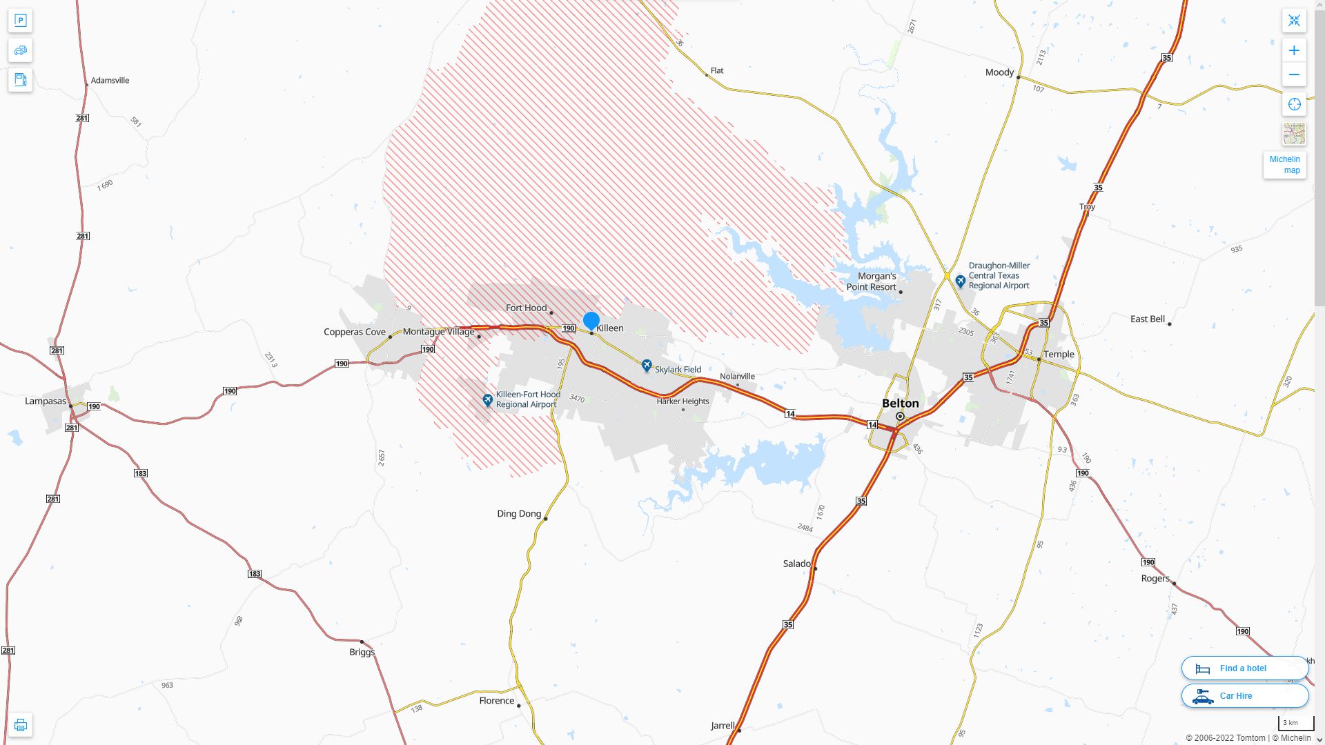Killeen Texas Map and Killeen Texas - Killeen%20Texas%20Highway%20and%20Road%20Map