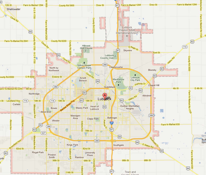map of lubbock