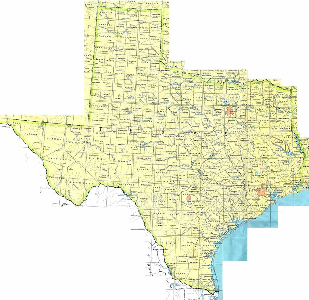 texas geographic map