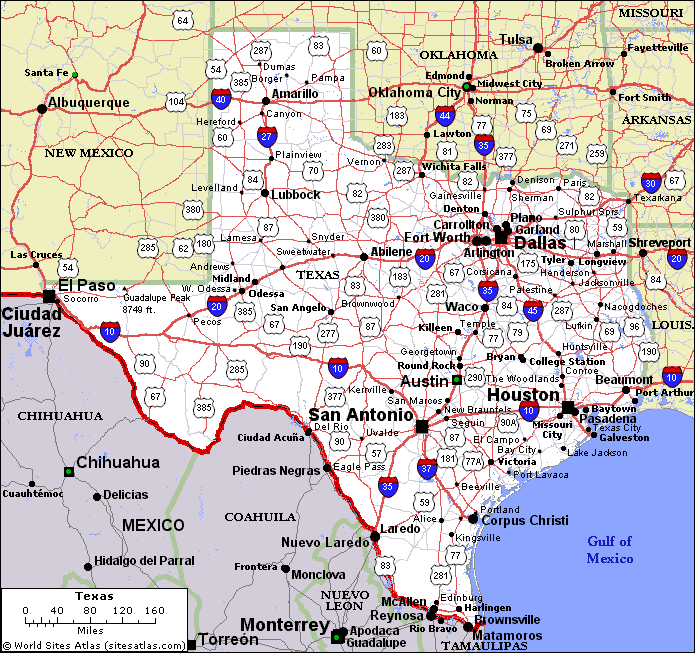 Texas Map and Texas Satellite Images