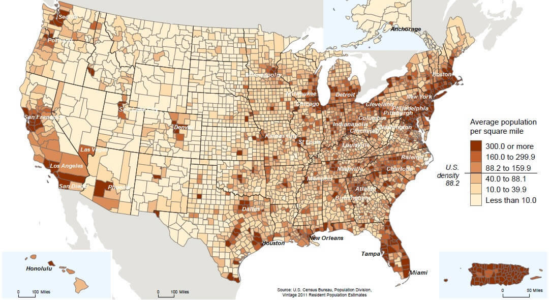 United States Population Map