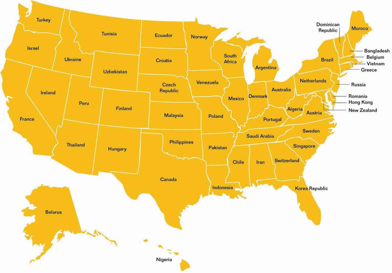 US States Economy World Countries Map