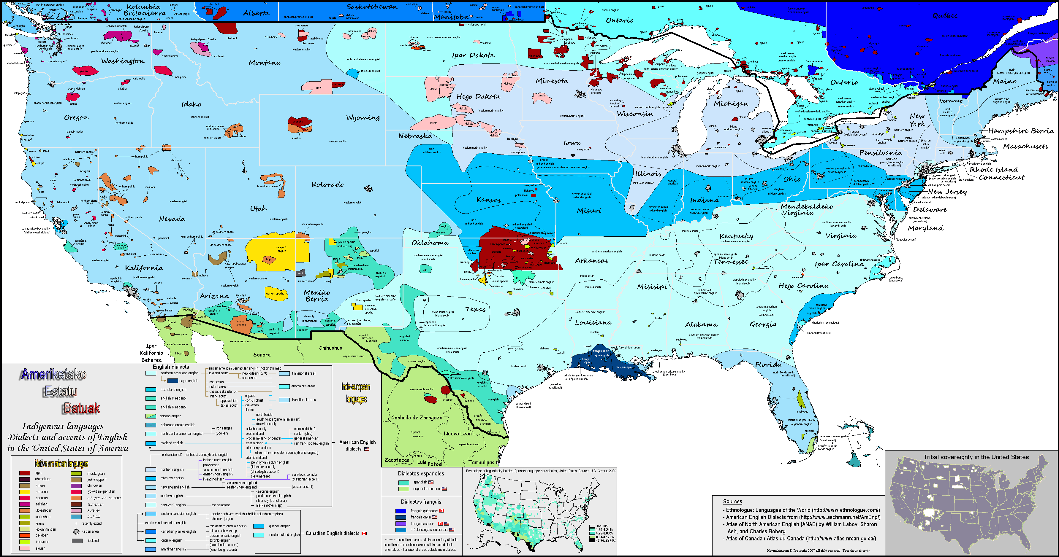 USA Dialect Language Map