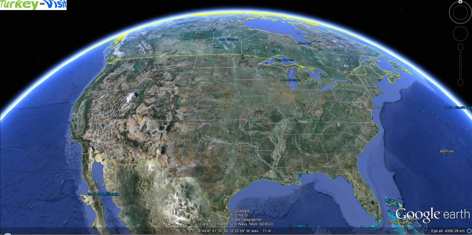 USA Earth Map
