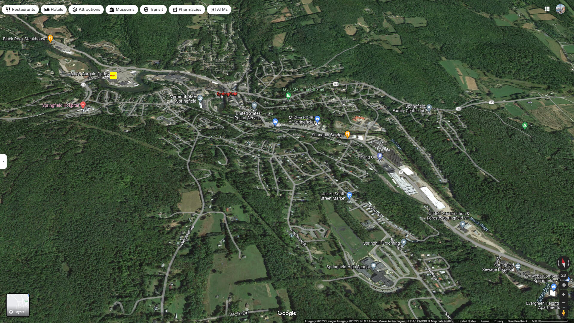 Springfield Vermont Map - United States