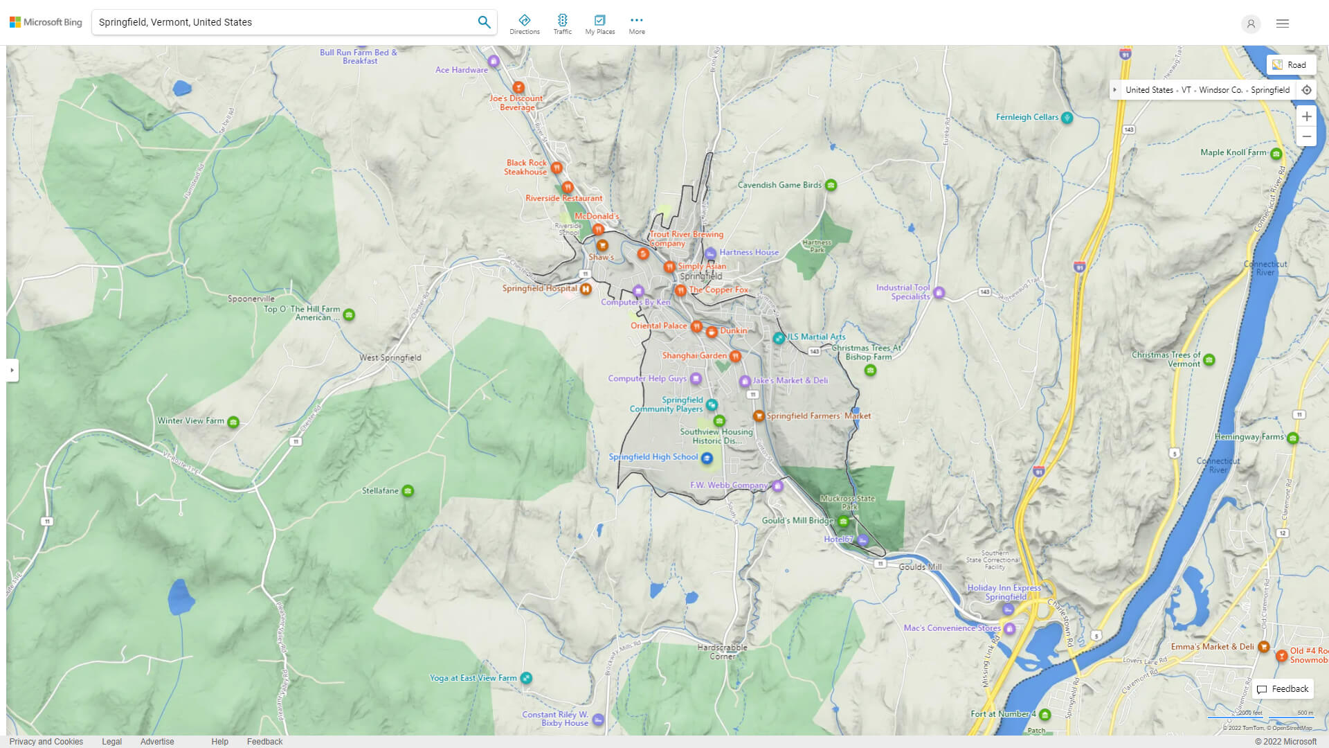 Springfield Vermont Map - United States