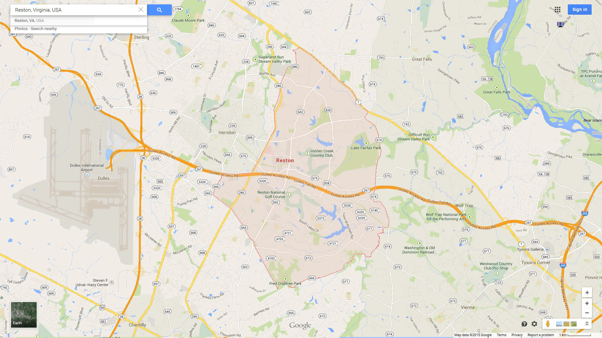 Reston Virginia Map