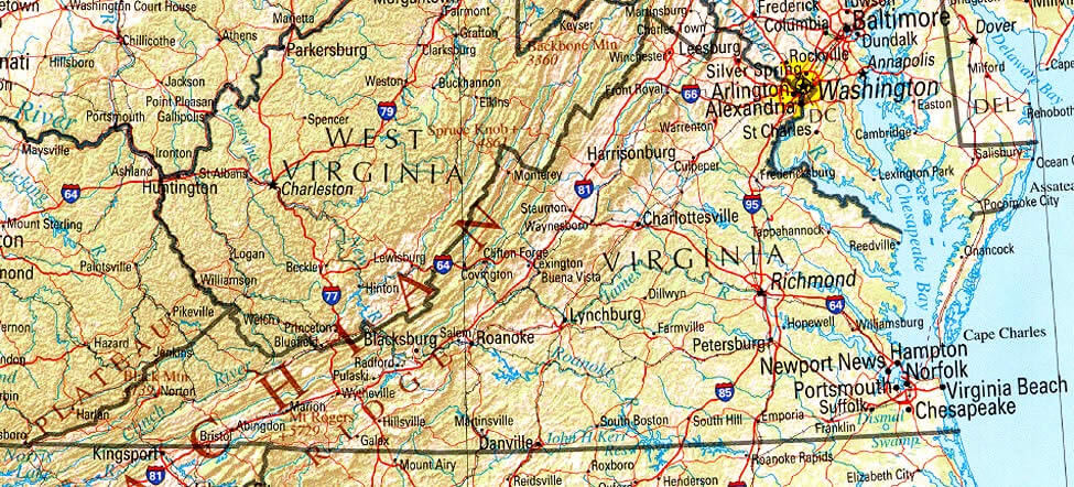 virginia state map