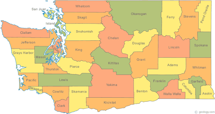 Clover Creek Washington Map, United States