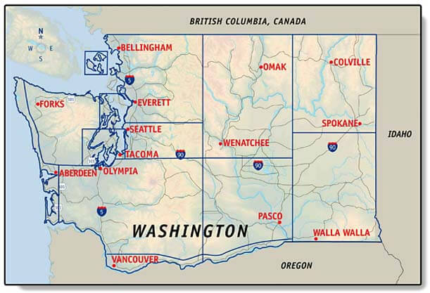 State Map of Washington