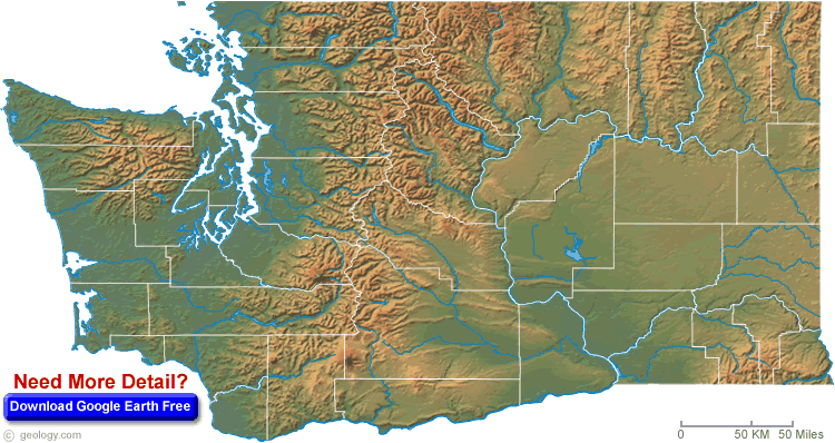 Washington Physical Map