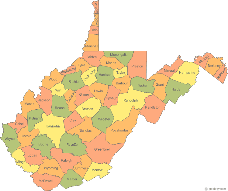 Map of West Virginia