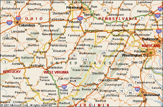 west virginia political map