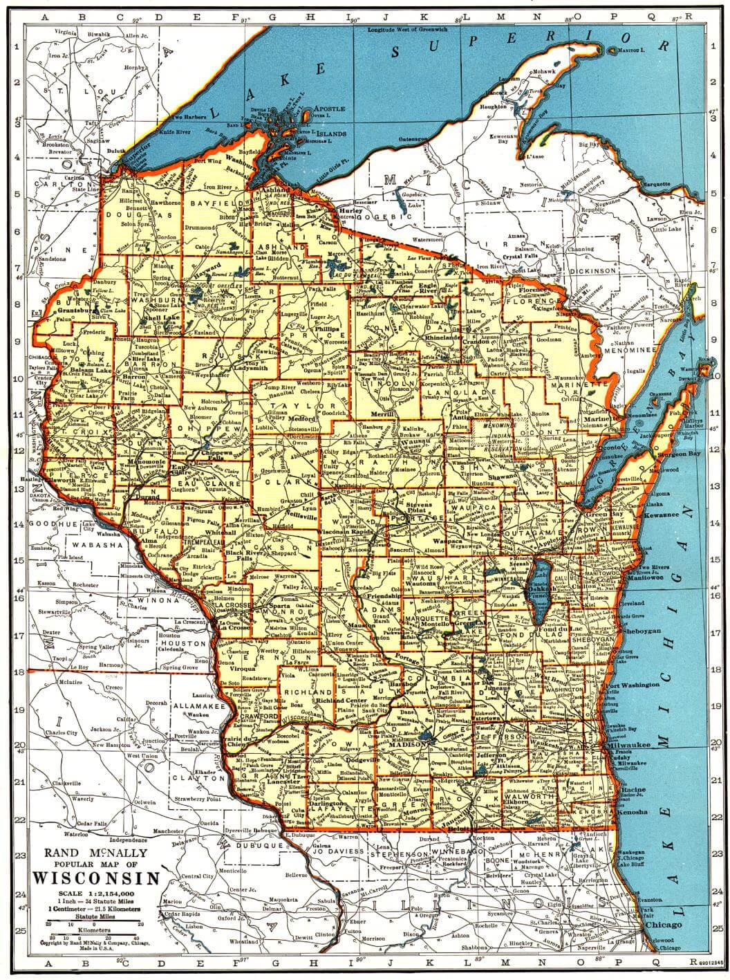 Wisconsin historical map