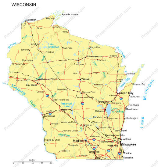 Wisconsin map milwaukee