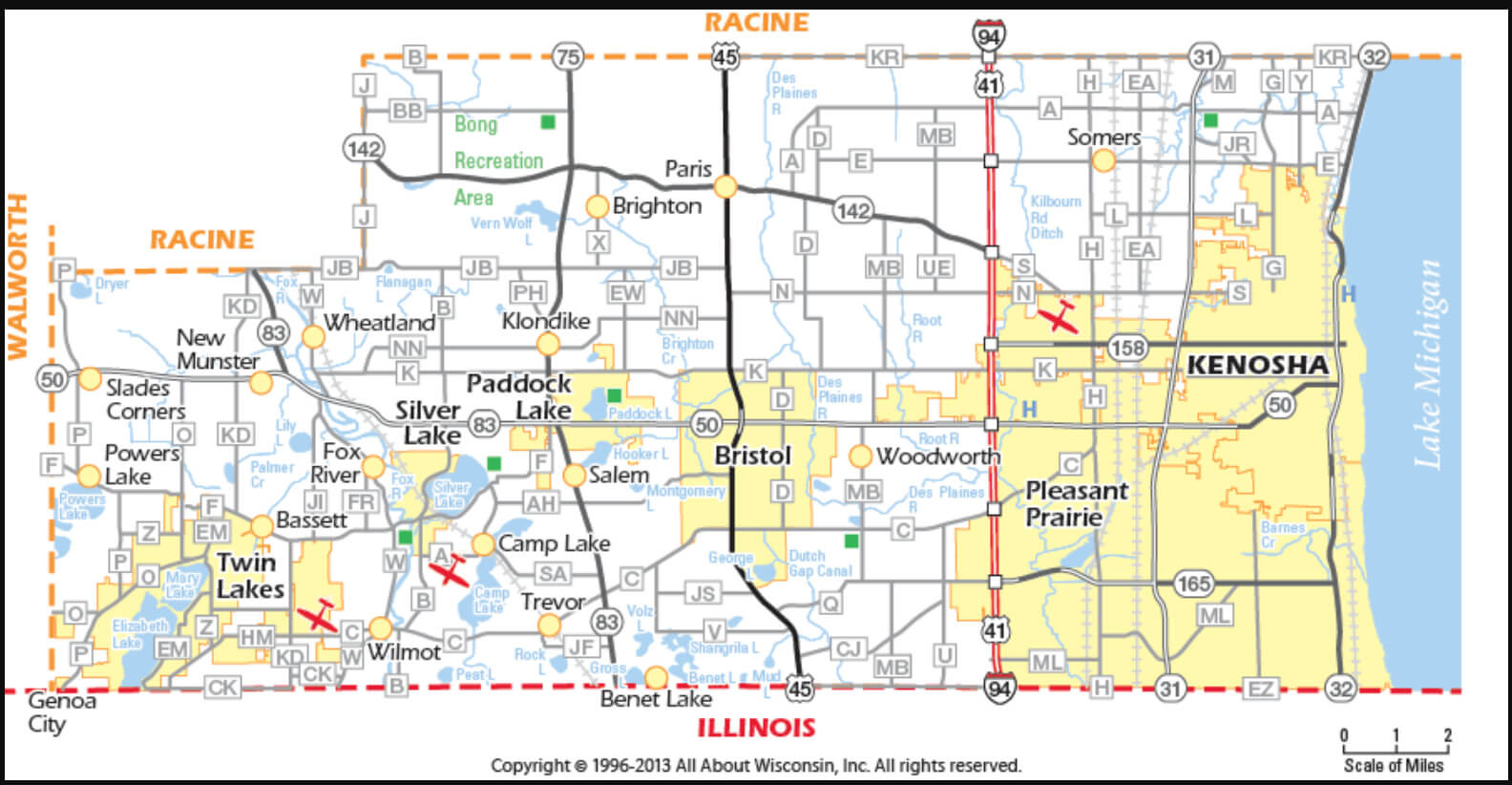 Kenosha Wi On Map Kenosha Wisconsin Map And Kenosha Wisconsin Satellite Image