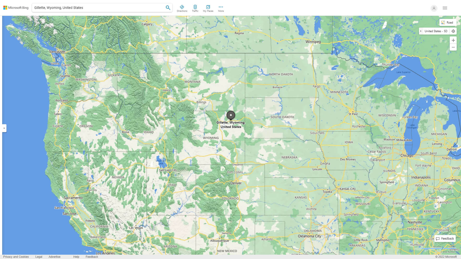 Gillette Wyoming Map and Gillette Wyoming Satellite Image